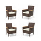 All Weather Patio Dining Chair Set With Cushions (Set of 4) - Brown