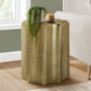 Drum Accent Side Table, Stylish Scalloped Design