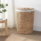 Ludmilla Round Tall Water Hyacinth Woven Wicker Laundry Hamper With Lid - For Clothes, Toys And Book Storage With Removable Liner - 18" X 18" X 23" - Natural Brown