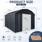 10 Ft X 12 Ft Outdoor Metal Storage Shed With Arch Roof With Lockable Doors For Backyard Garden Patio Lawn - Black