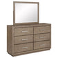 Gibbons - 6 Drawer Dresser And Mirror Set - Brown