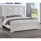 Queen Geometric Design Headboard Panel Bed Bedroom Furniture - Antique White
