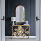Console Table With Mirrored Glass Top, Modern Entryway Table For Living Room Foyer Entryway - Gold