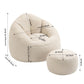 Bedding Bean Bag Sofa Chair High Pressure Foam With Footrest