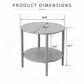 Round Outdoor Coffee Table With Shelf For Garden - Gray