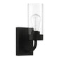 Zephyr - Single Light Sconce - Black / Clear