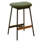 Edith - Set of 2 - 29.5" Green Bar Stools Seat Height - Upholstered Backless Chairs with Sturdy Metal Frame