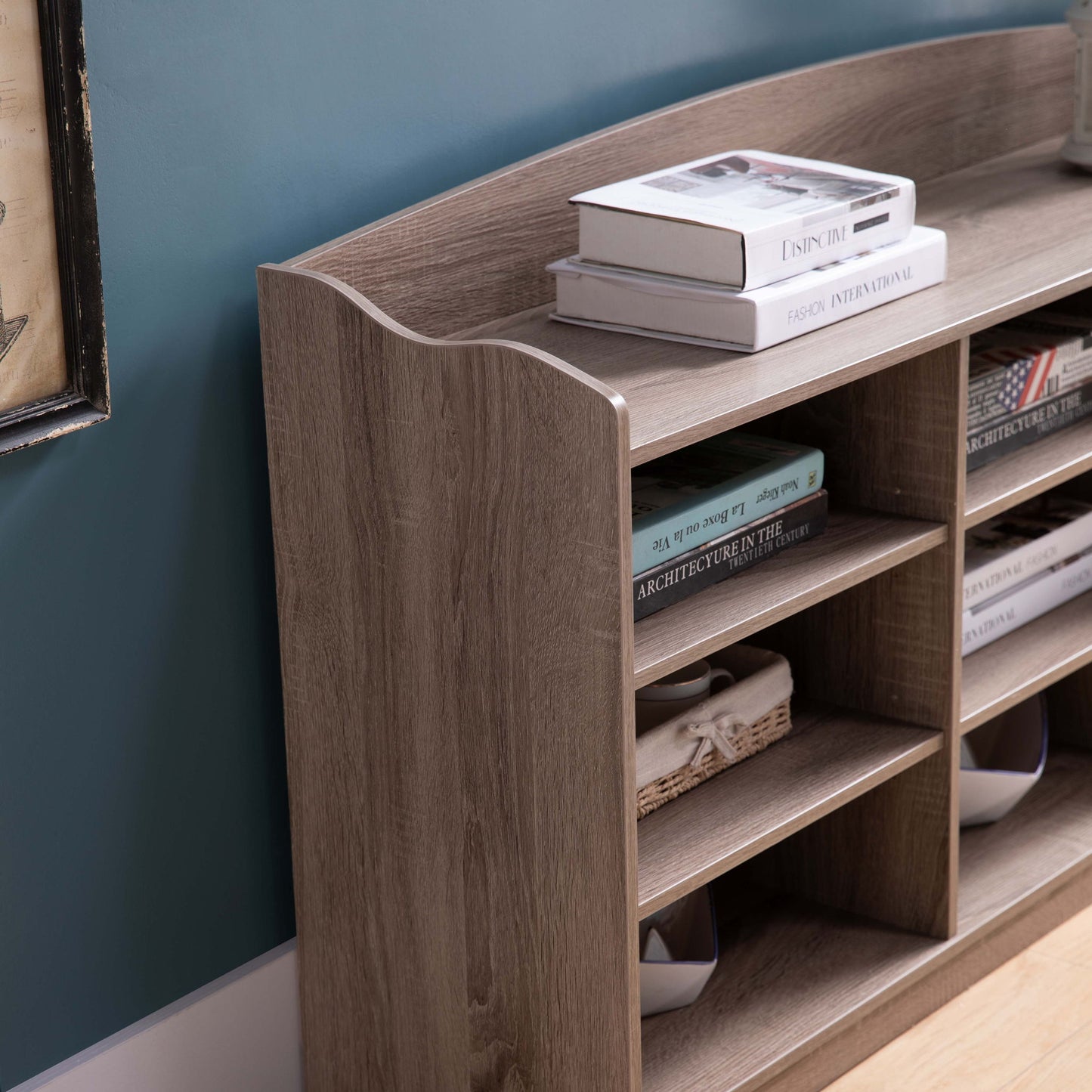 Entryway Shoe Storage Bench, Nine Storage Shelves, Entryway Organizer