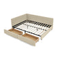 Upholstered Storage Tufted Bed Frame With Backrest And Armrests
