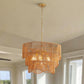 Chandelier With 7 Light E26 Base, Adjustable Height Wave Pendant Light For Living Room - Gold