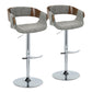 Elisa - Mid Century Modern Adjustable Barstool With Swivel With Rounded T Footrest (Set of 2)