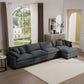 Modular Oversized Cushion Sofa With Ottoman, Low Back, Deep Seating Sofa Set