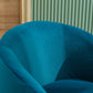Swivel Accent Armchair Barrel Chair With Powder Coating Metal Ring