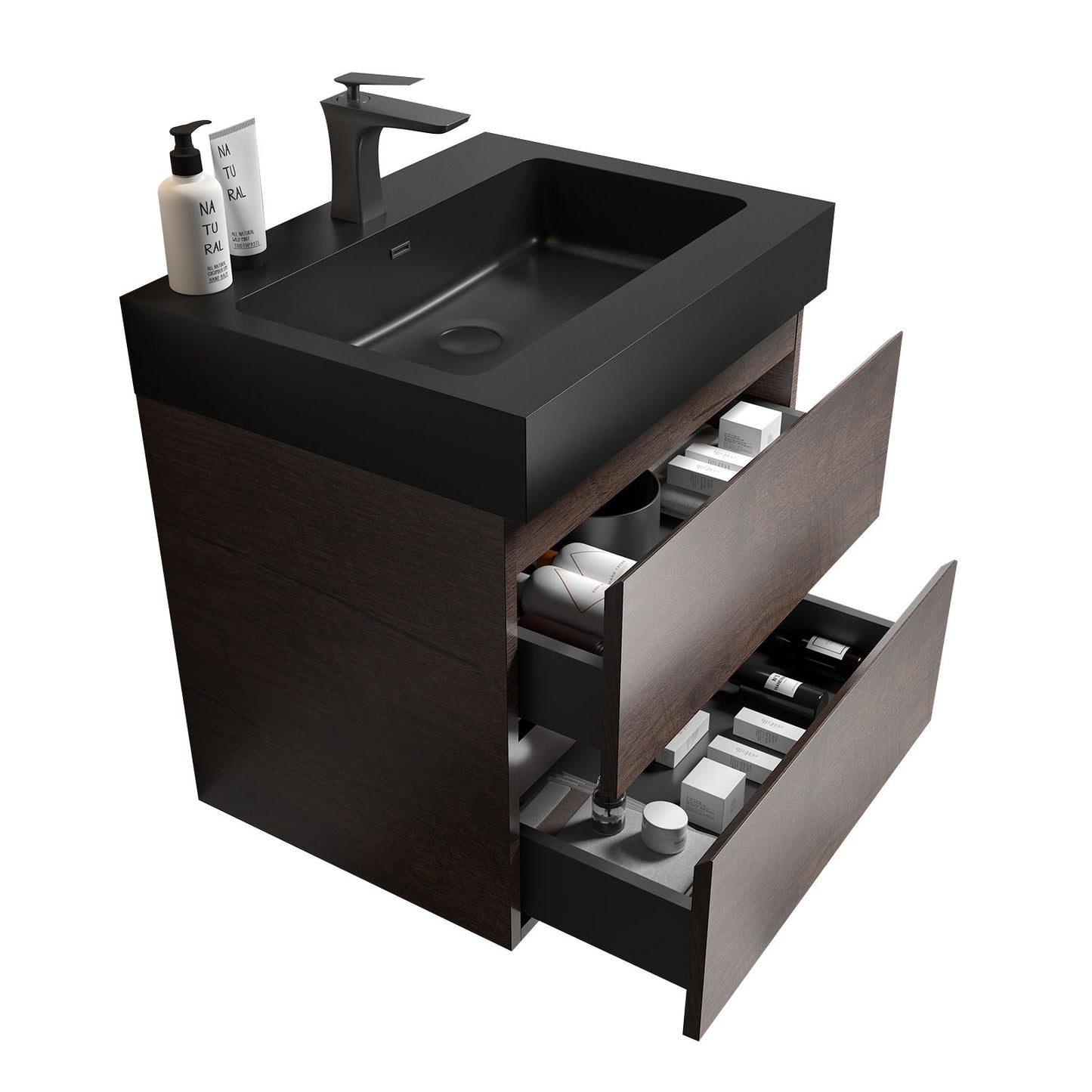 Alice - Bathroom Vanity Wall Mounted With Sink, Large Storage