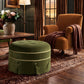 Maribel - Round Accent Ottoman - Olive Green
