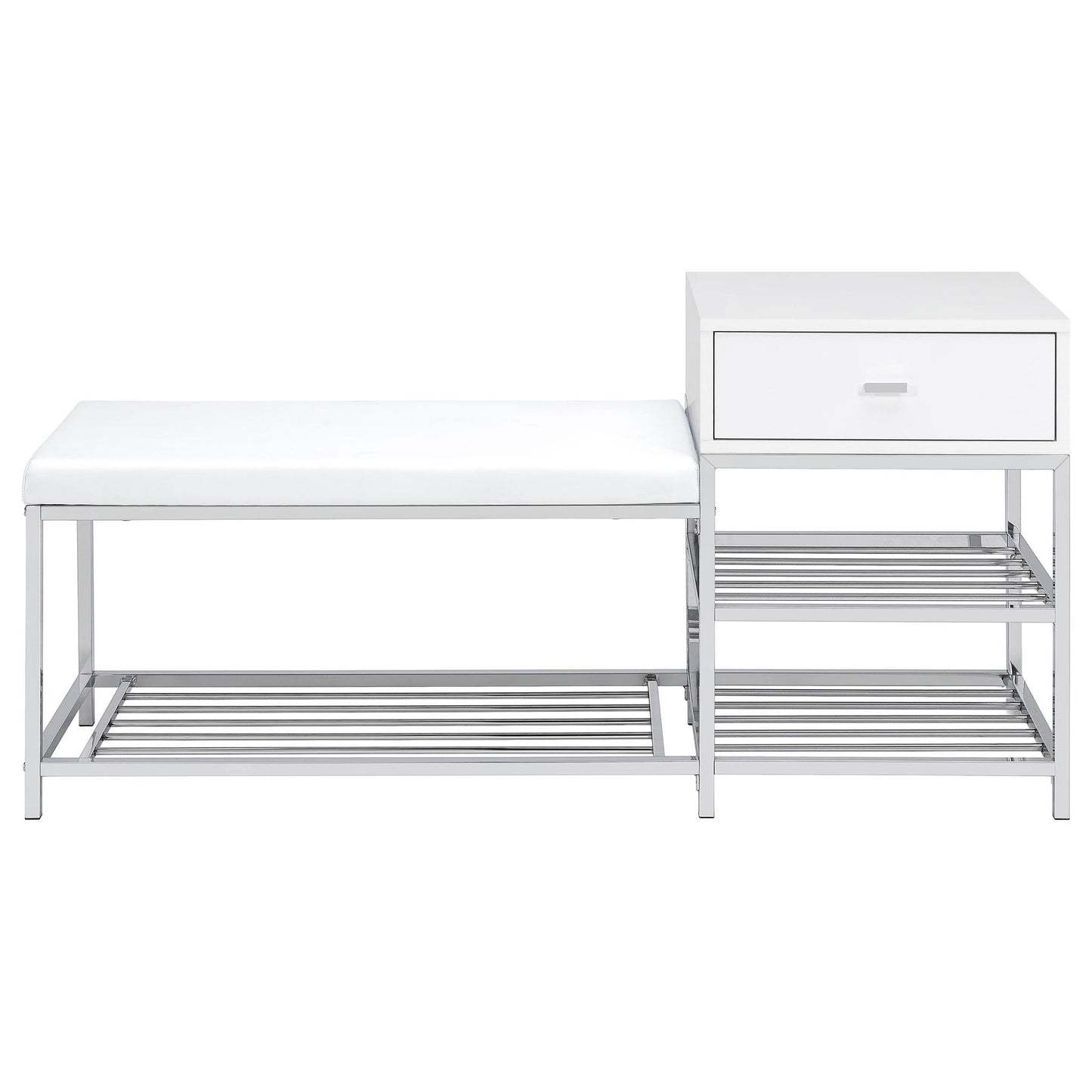 Yesler - 1 Drawer Storage Bench - Glossy White