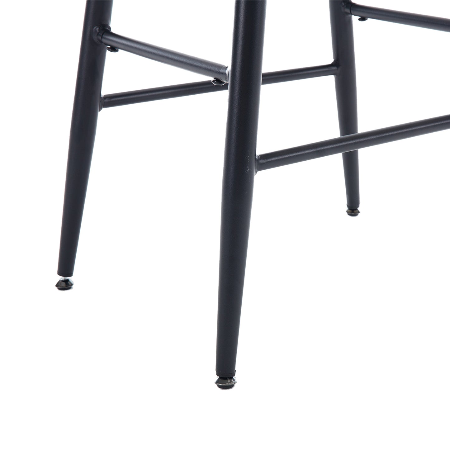 Harper - Set of 2 - 28” Black PolyUrethane Leather Armless Counter Stools with Metal Legs and Footrest - Modern Design for Kitchen or Dining