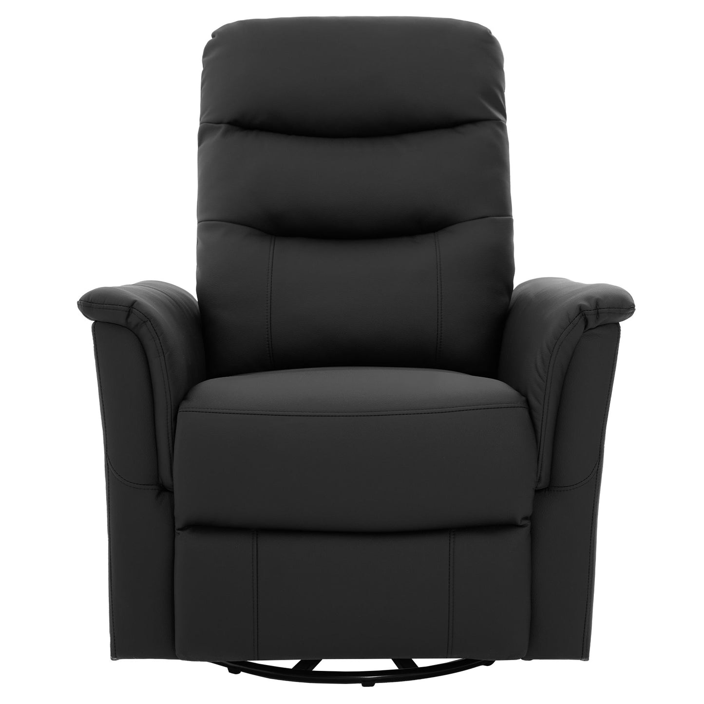 Manual Recliner Chair With 8 Point Massage And Swivel Function For Living Room - Black