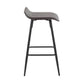 Aria - Set of 2 - 26" Height Swivel Counter Stools in Whitewashed Wood & Black Faux Leather with Round Metal Footrest