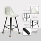 Helmsley - Set of 2 - 26" White Faux Leather Bar Stools with Back & Footrest - Modern Metal Counter Height Stools for Kitchen & Home Bar, Armless Chairs