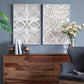 Leaf Shadow Box Wall Decor (Set of 2) - White / Gray