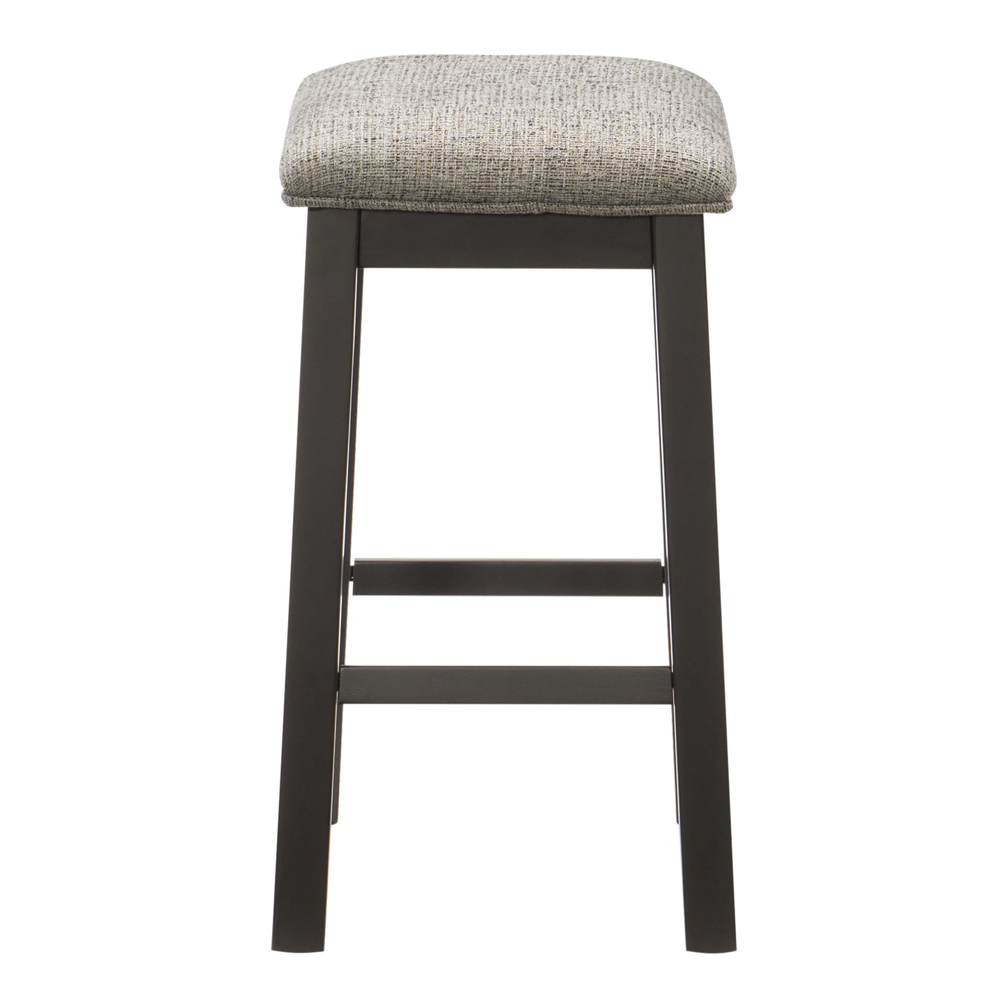 Avery - Set of 2 - 26" Gunmetal Gray Wood Counter Height Stools with Padded Fabric Seats, Modern Dining Room Furniture