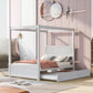 Canopy Platform Bed With Drawers, Support Slats, No Box Spring Needed