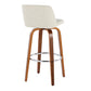 Toriano - Contemporary, Fixed Height Barstool Swivel & Round Footrest (Set of 2)