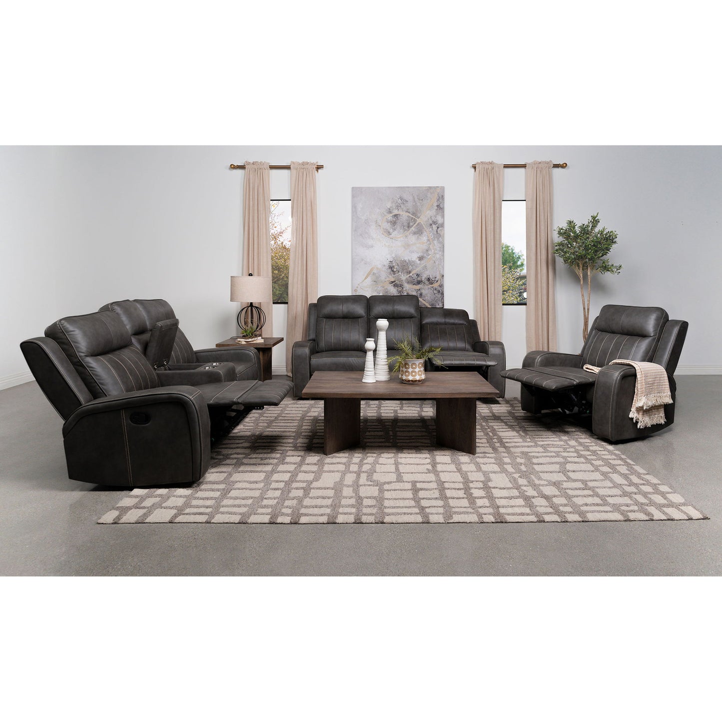 Mckinley - 3 Piece Reclining Sofa Set - Gray