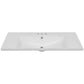 36" Single Bathroom Vanity Top With Undermount Basin, 3 Faucet Holes, Flat Edge - White