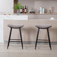 Tuscany - Set of 2 - 28" Armless Modern Linen Bar Stools with Coffee-Coloured Upholstery, Sleek Design, and Durable Metal Footrest for Stylish Dining Spaces