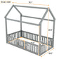 Wood House Bed With Fence And Door