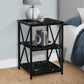 3 Tier Accent Table, Side Marble Look Contemporary & Modern