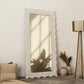 Handcarved Wave Design Rectangle Mirror Accent Enhancing Space - Antique White