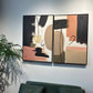 Framed Wall Art, Textured Canvas Painting, Decor For Living Room (Set of 2) - Terracotta
