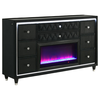 Mika - 8 Drawer LED Fireplace Dresser