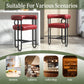 Lian - Set of 1- 24" Wine Red PU Modern Bar Stool with Ergonomic Backrest and Black Metal Frame