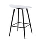 Lachlan - Set of 2 - 16" White Faux Leather Fixed-Height Counter Stools with Black Steel Frame