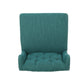 Veleta - Set of 2 - 27" Teal Tufted Wingback Counter Stools with Nailhead Trim and Dark Brown Rubberwood Legs