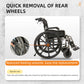 Lightweight Foldable Nursing Wheelchair For Adults Double X Force Support, 300Lbs Capacity, Breathable Cushion & Anti Backflip Design With Tires, Adjustable Seat Belt, Quick Release Wheels - Gray