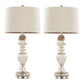 Spade - Contemporary Table Lamp (Set of 2) - Mercury / Nickel / Natural