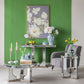 Large Mirrored Dining Table With Elegant Floral Design And - Silver Multi