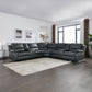 Power Reclining Sectional Sofa With 3 Adjustable Recliners, USB Ports & Cup Holders, Oversized Seating For Living Room - Black