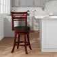 Savoy - Set of 2 - 24" Counter Height Swivel Stools in Cherry Finish with Charcoal Upholstered Seat