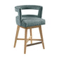 Apexal - Set of 2 - 26" Swivel Counter Stools with Grey Upholstered Seats and Bronze Finish