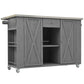 Outdoor Kitchen Island With Stainless Steel Top, Ample Storage Space, Towel And Spice Racks And A Bottle Opener