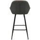 Hurstwood - Set of 2 - 26" Contemporary Counter Stools with Black Frame and Grey Vintage Faux Leather