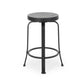 Hemlock - Set of 2 - 25" Black Swivel Counter Stools with Faux Wood Seat and High Back