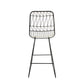 Niez - Set of 2 - 26" Black and Ivory Wire Counter Stools with Cushions