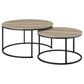 Arrize - 2 Piece Round Nesting Coffee Table Set - Pine Wood